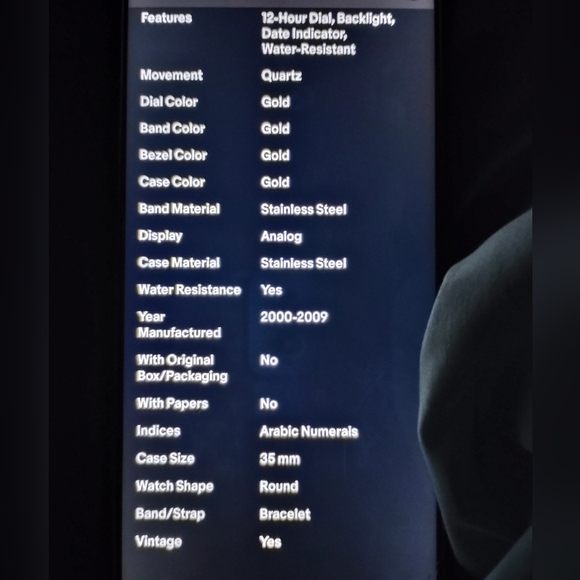 Timex Easy Reader Watch Men Indiglo 35mm Gold Tone Date Stretch Band - Picture 5 of 5